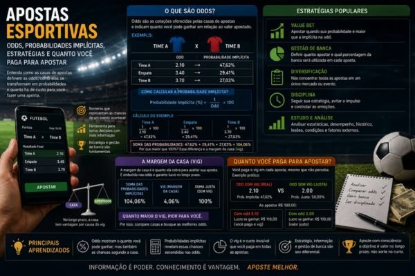 Apostas esportivas odds, probabilidades implícitas