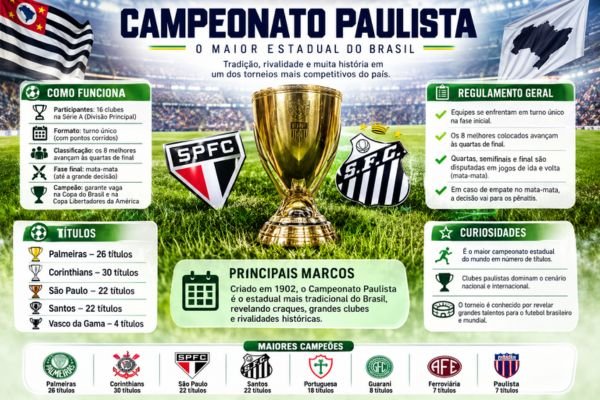 Como funciona o Campeonato Paulista: guia completo do Paulistão 2026 1 Como funciona o Campeonato Paulista